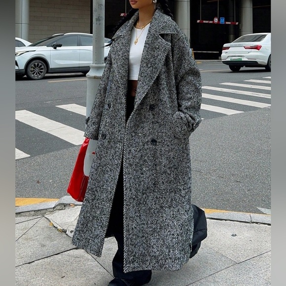 Walk downtown longline lapel double breasted woven trench coat - Picture 1 of 6